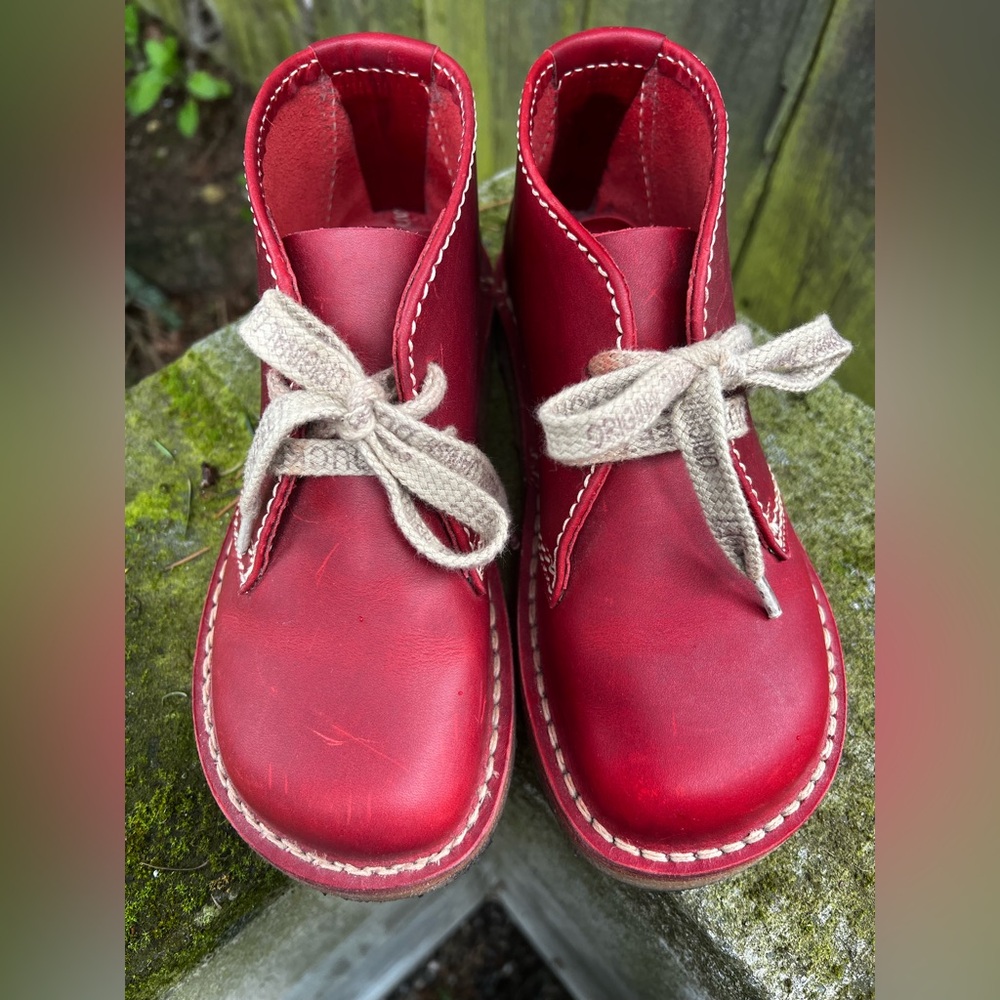Danish Duckfeet Red Leather Boots 35